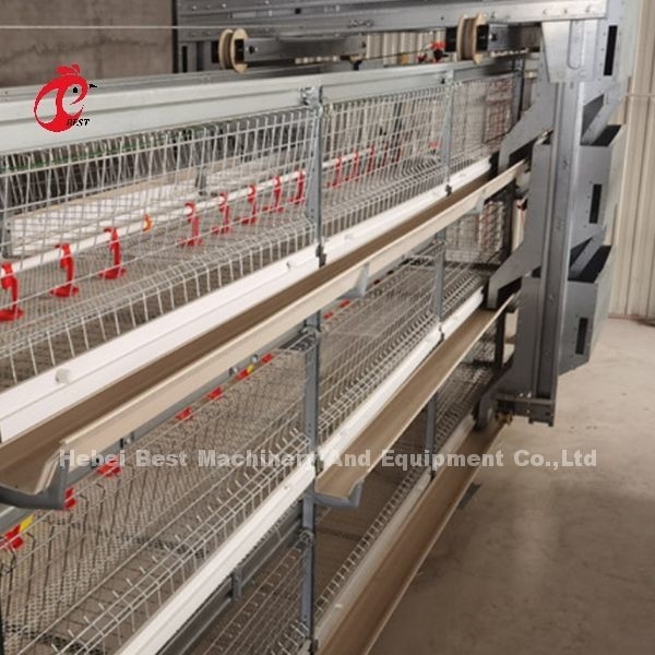 Lồng pin gà lớp có độ cứng cao 4 bậc Dây kim loại có bồn nước hoa hồng